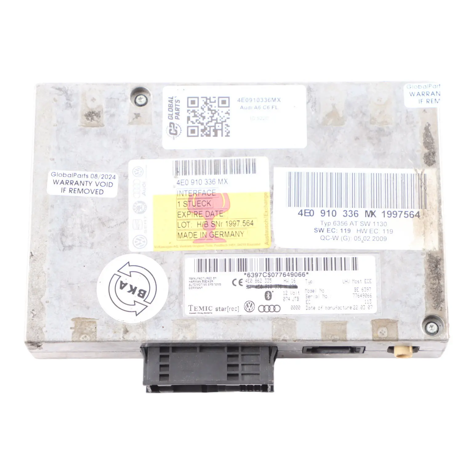 Audi A6 C6 Módulo de control de interfaz multimedia Bluetooth ECU 4E0910336MX