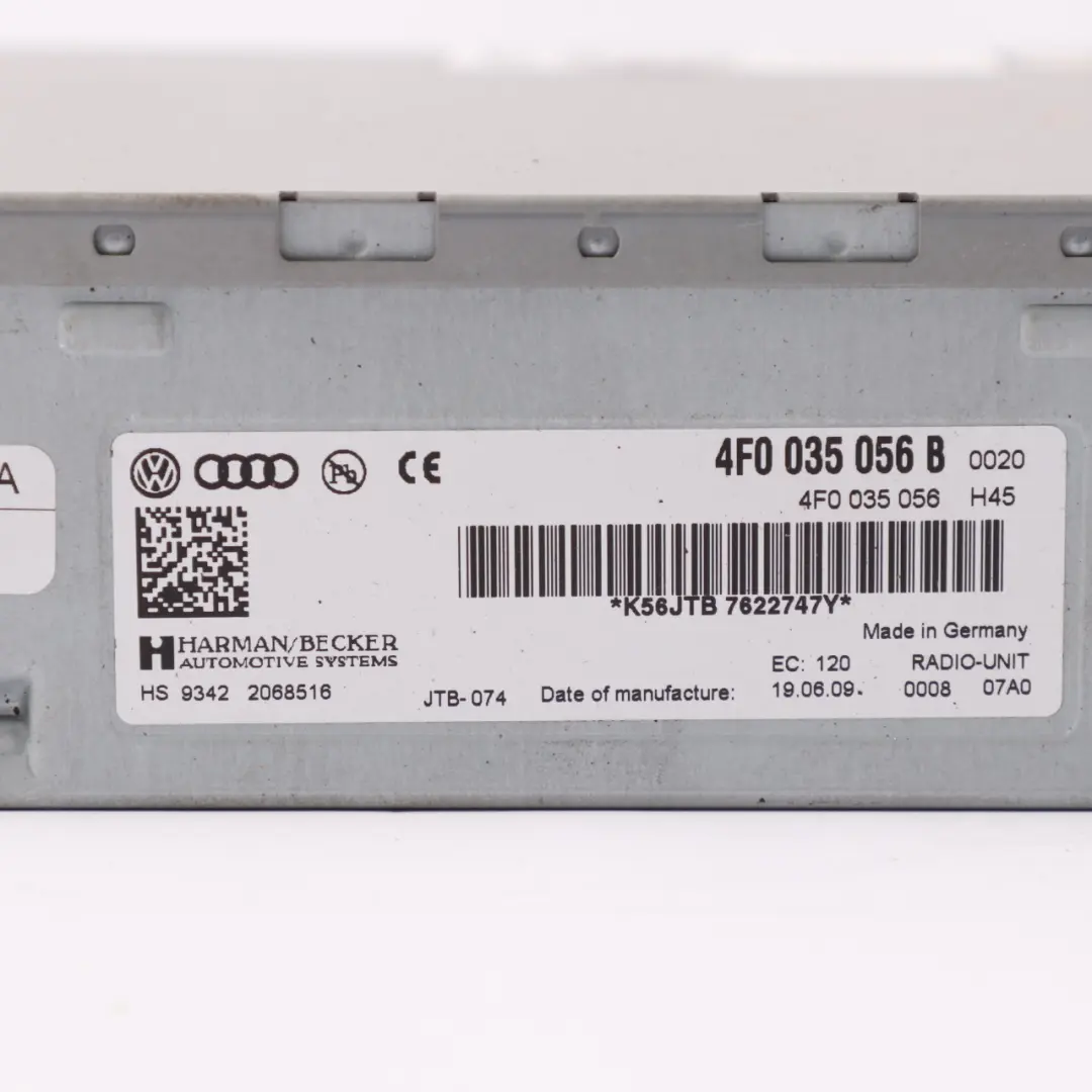 Head Unit Radio CD Player Control Unit Module to Audi A6 C6 with Part number 4F0035056B Audi A6 C6 Head Unit Radio CD Player Control Unit Module - SKU 4F0035056B - Part number 4F0035056B