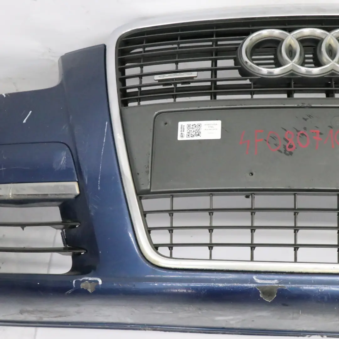 Front Bumper Trim Panel Cover Stratus Blue Metallic - Z5B to Audi A6 C6 with Part number 4F0807105A Audi A6 C6 Front Bumper Trim Panel Cover Stratus Blue Metallic - Z5B - SKU 4F0807105A-STBL - Part number 4F0807105A