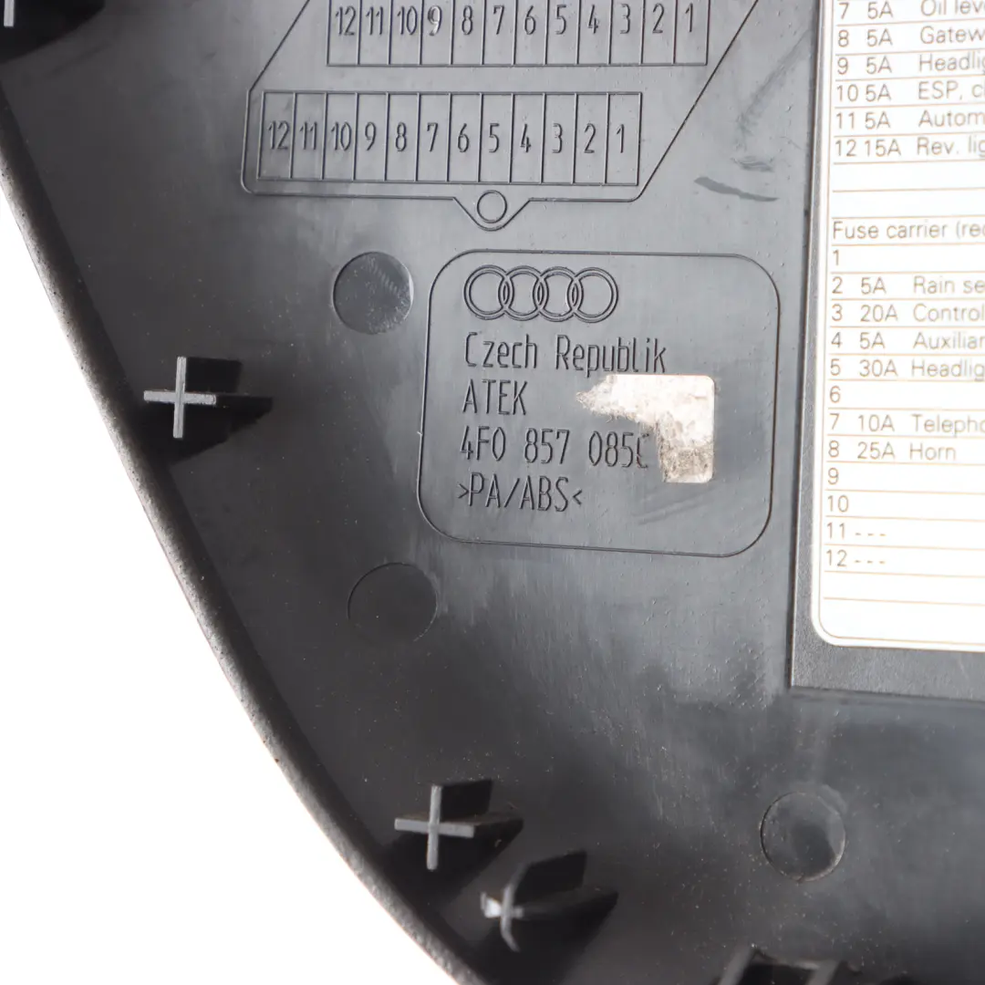 Audi A6 C6 Dashboard Cover Left N/S Dash Trim End Cap Cover Black - SKU 4F0857085C - Part number 4F0857085C