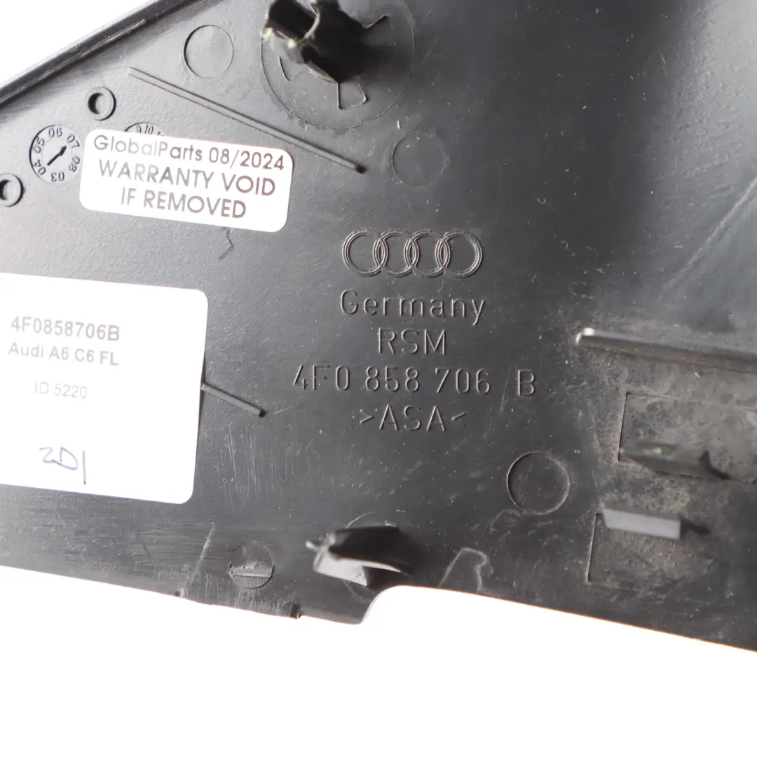 Audi A6 C6 Wing Mirror Right O/S Interior Door Trim Corner Trim Cover - SKU 4F0858706B - Part number 4F0858706B