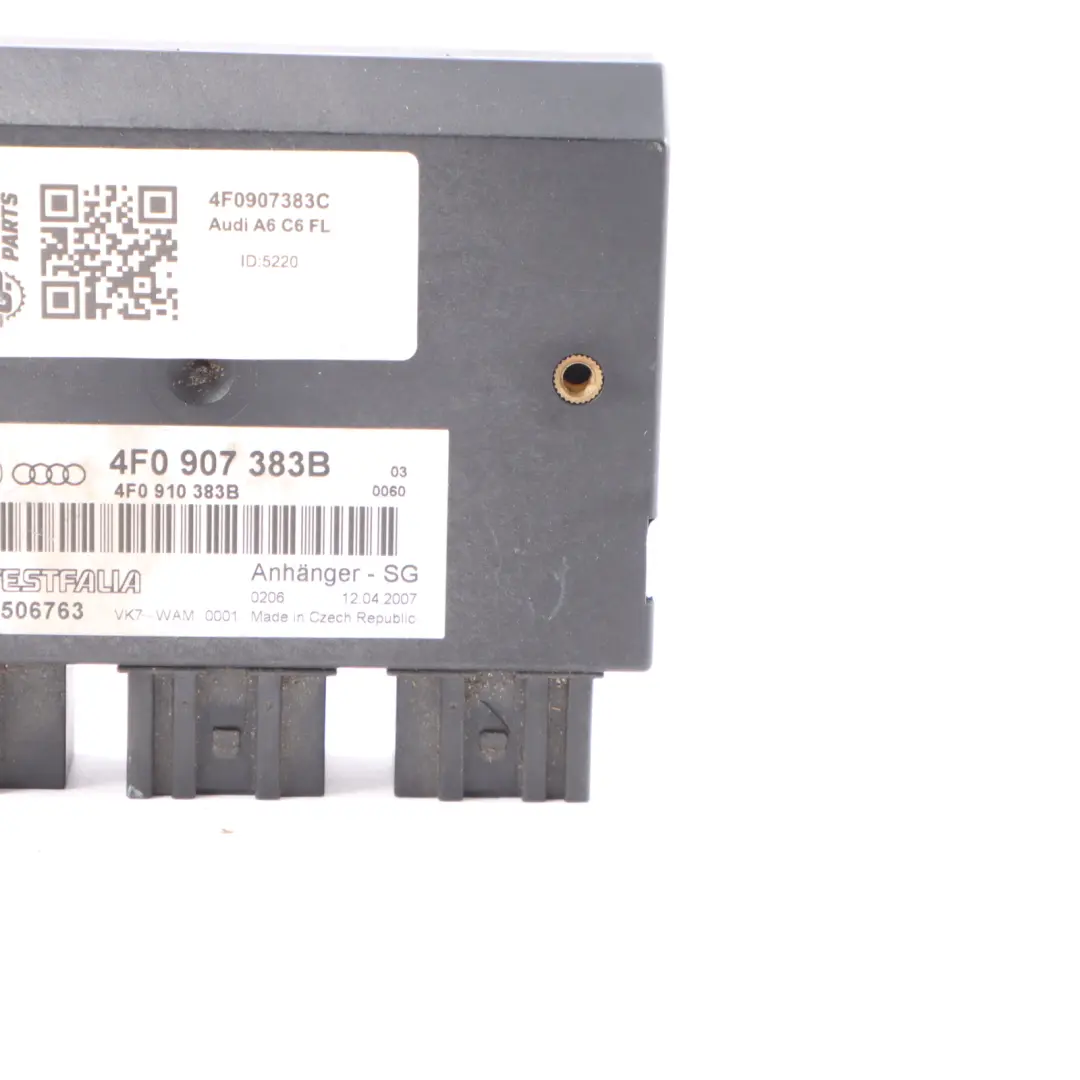 Audi A6 C6 Tow Bar Trailer Control Module Unit - SKU 4F0907383C - Part number 4F0907383C