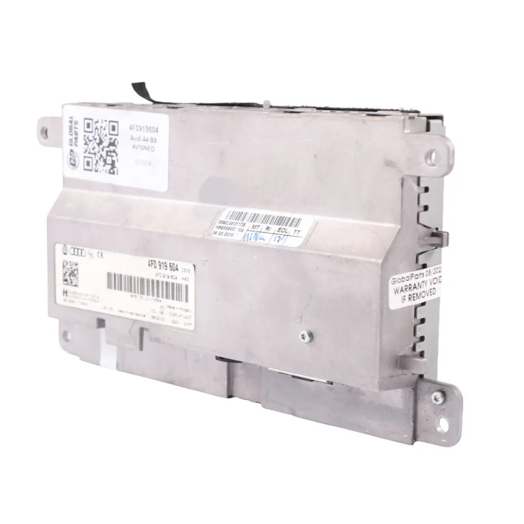 AV10NEO Display Screen Radio Multimedia Navigation Sat Unit Audi A4 B8 - SKU 4F0919604 - Part number 4F0919604