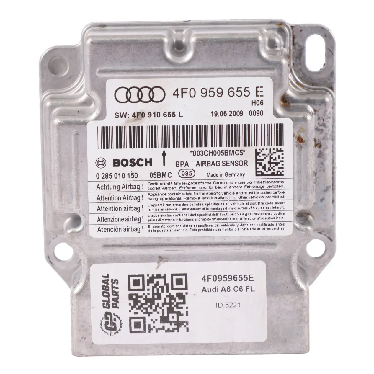 Audi A6 C6 SRS Crash Air Módulo Seguridad ECU Unidad Control 4F0959655E