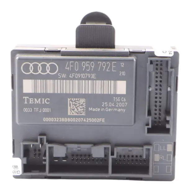 Porta passeggero anteriore sinistra Modulo controllo ECU per Audi A6 C6 con numero di parte 4F0959792E Audi A6 C6 Porta passeggero anteriore sinistra Modulo controllo ECU - SKU 4F0959792E - Numero di parte 4F0959792E