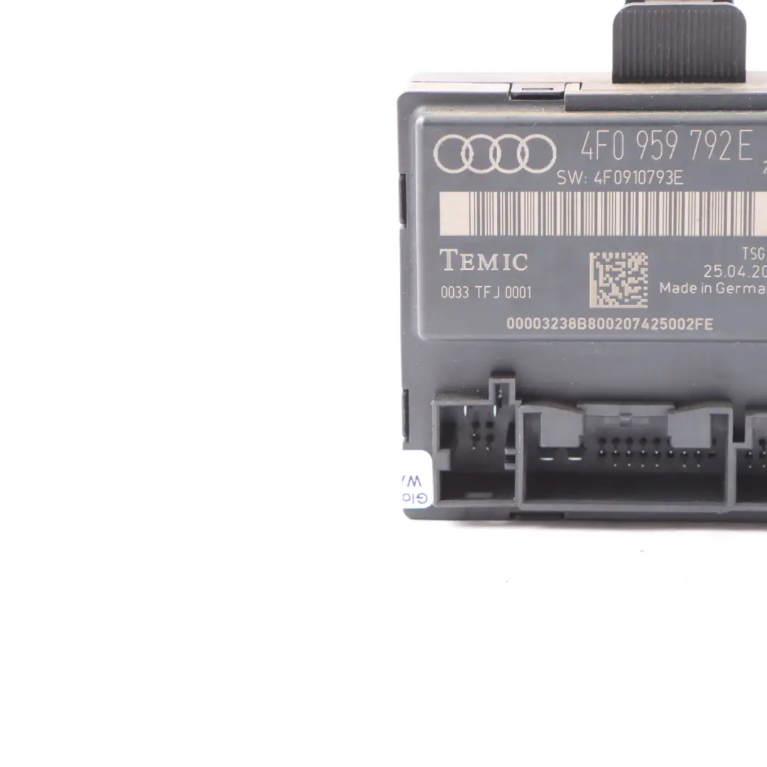 Front Passenger Side Door Left N/S Module Unit Control ECU to Audi A6 C6 with Part number 4F0959792E Audi A6 C6 Front Passenger Side Door Left N/S Module Unit Control ECU - SKU 4F0959792E - Part number 4F0959792E