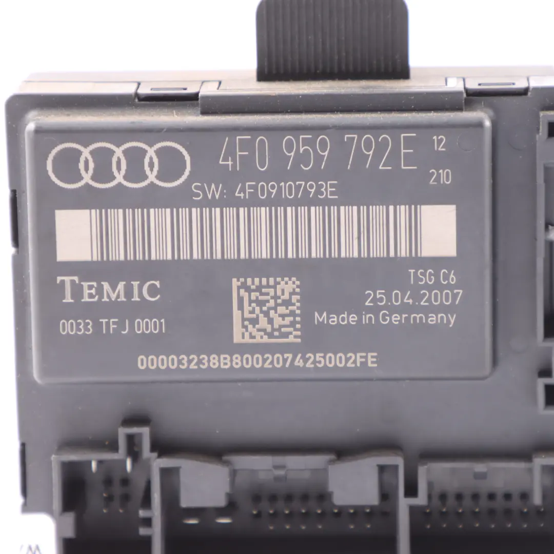 Audi A6 C6 Sterownik Moduł Drzwi ECU Lewy Przód - SKU 4F0959792E - Numer Części 4F0959792E
