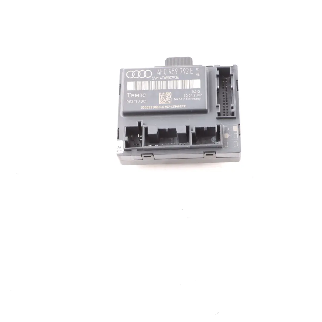 Audi A6 C6 Sterownik Moduł Drzwi ECU Lewy Przód - SKU 4F0959792E - Numer Części 4F0959792E