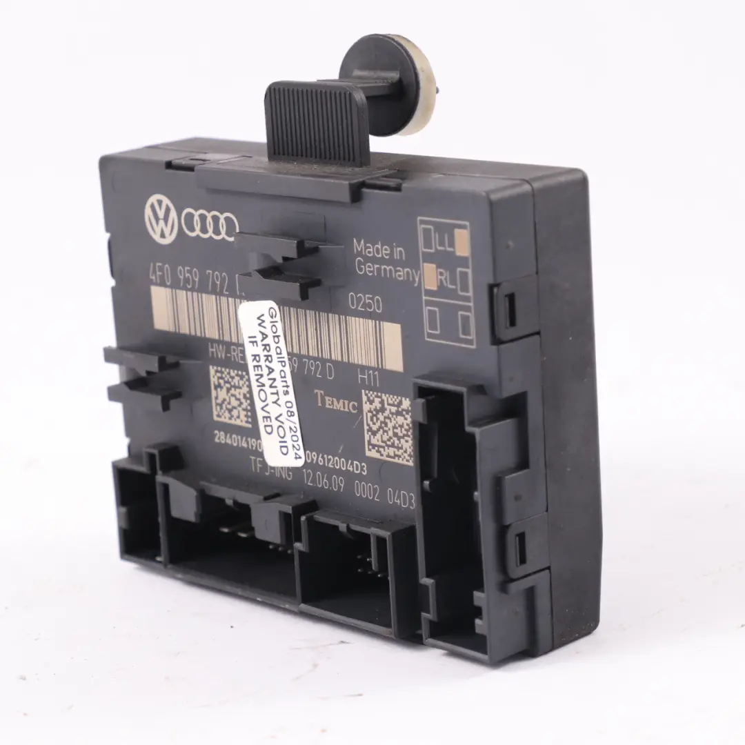 Audi A6 C6 Front Left N/S Door Lock Control Module Unit ECU - SKU 4F0959792T - Part number 4F0959792T