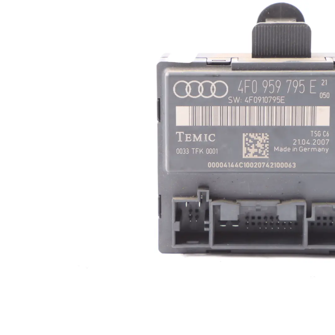 Moduł Sterownik Drzwi Lewy Tył Tylne ECU do Audi A6 C6 o numerze 4F0959795E Audi A6 C6 Moduł Sterownik Drzwi Lewy Tył Tylne ECU - SKU 4F0959795E - Numer Części 4F0959795E