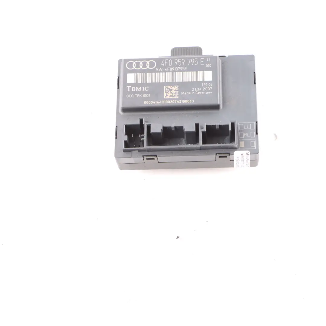 Door Left N/S Module Unit Control ECU to Audi A6 C6 Rear with Part number 4F0959795E Audi A6 C6 Rear Door Left N/S Module Unit Control ECU - SKU 4F0959795E - Part number 4F0959795E