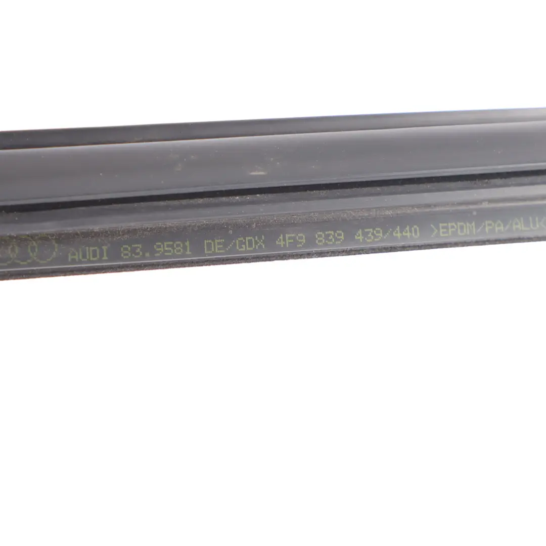 Left N/S Rubber Seal Gasket Window Frame Guide Rail 4F9839439M to Audi A6 C6 Rear with Part number 4F9839439R Audi A6 C6 Rear Left N/S Rubber Seal Gasket Window Frame Guide Rail 4F9839439M - SKU 4F9839439R - Part number 4F9839439R