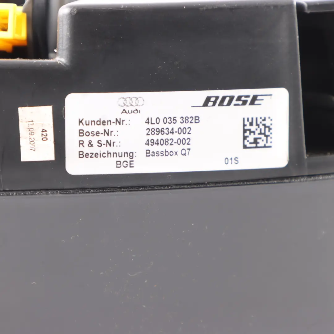 Audi Q7 4L Subwoofer per il bagagliaio altoparlante posteriore basso - SKU 4L0035382B - Numero di parte 4L0035382B