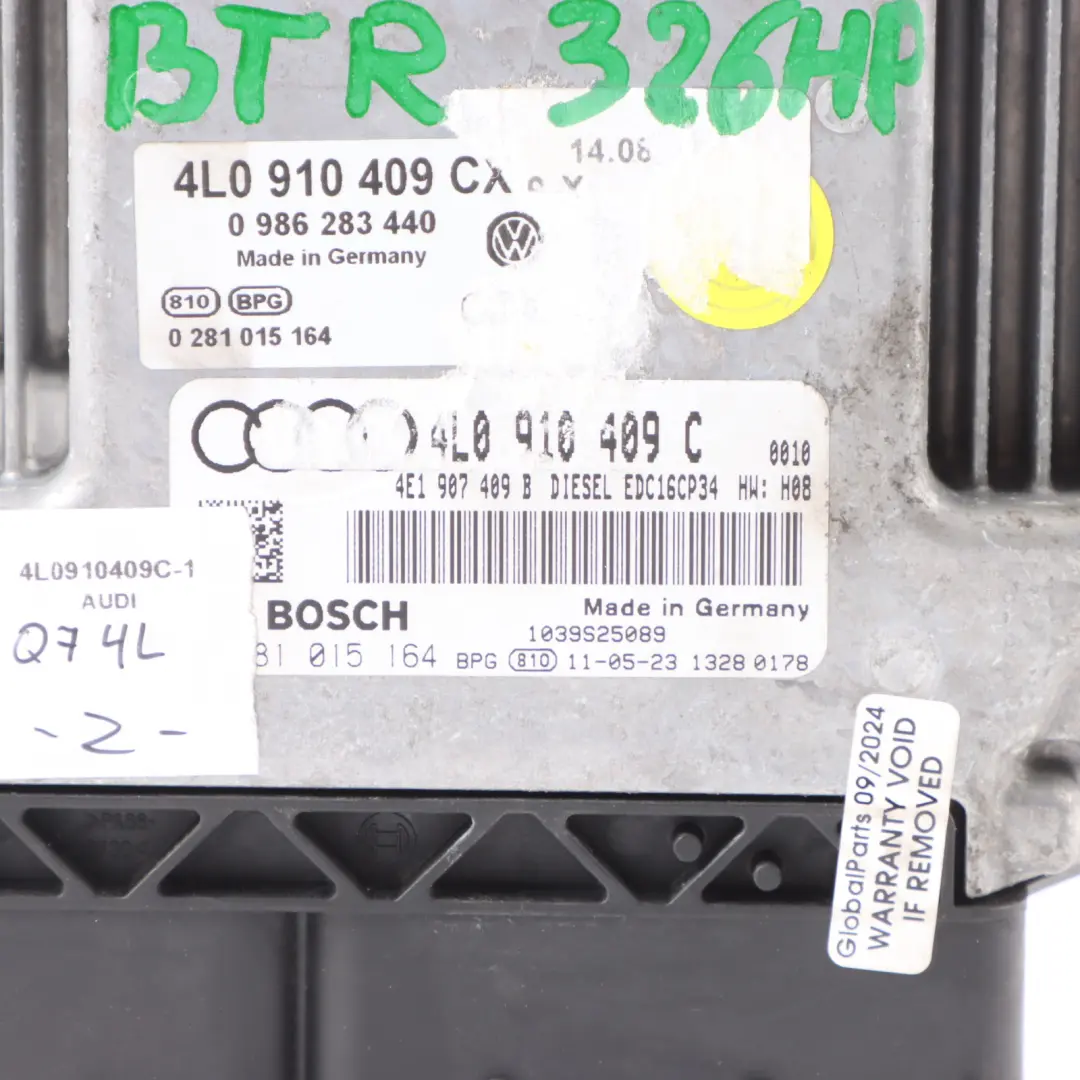 BTR Engine Contol Unit ECU Kit Key Automatic to Audi Q7 4L 4.2 TDI with Part number 4L0910409C Audi Q7 4L 4.2 TDI BTR Engine Contol Unit ECU Kit Key Automatic - SKU 4L0910409C-1 - Part number 4L0910409C