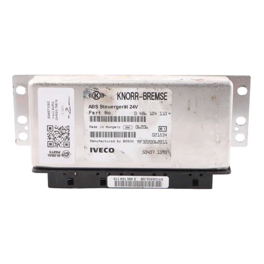 Eurocargo Brake Module ABS ESP Module Braking Control Unit to Iveco with Part number 504071193 Iveco Eurocargo Brake Module ABS ESP Module Braking Control Unit - SKU 504071193 - Part number 504071193