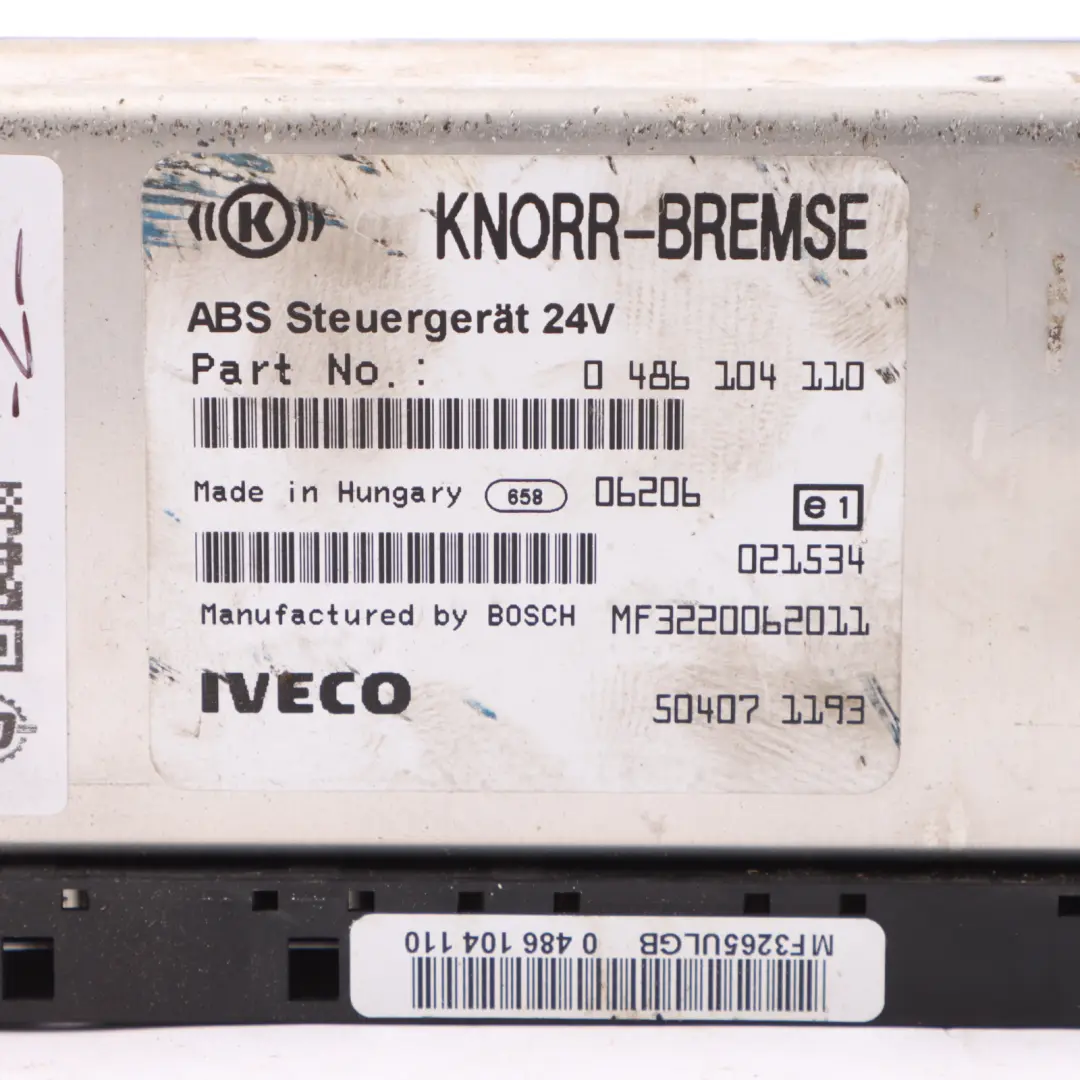 Eurocargo Brake Module ABS ESP Module Braking Control Unit to Iveco with Part number 504071193 Iveco Eurocargo Brake Module ABS ESP Module Braking Control Unit - SKU 504071193 - Part number 504071193