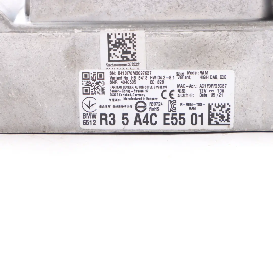 Wzmacniacz Audi Harman Kardon do BMW G20 o numerze 5A4CE55 BMW G20 Wzmacniacz Audi Harman Kardon - SKU 5A4CE55 - Numer Części 5A4CE55