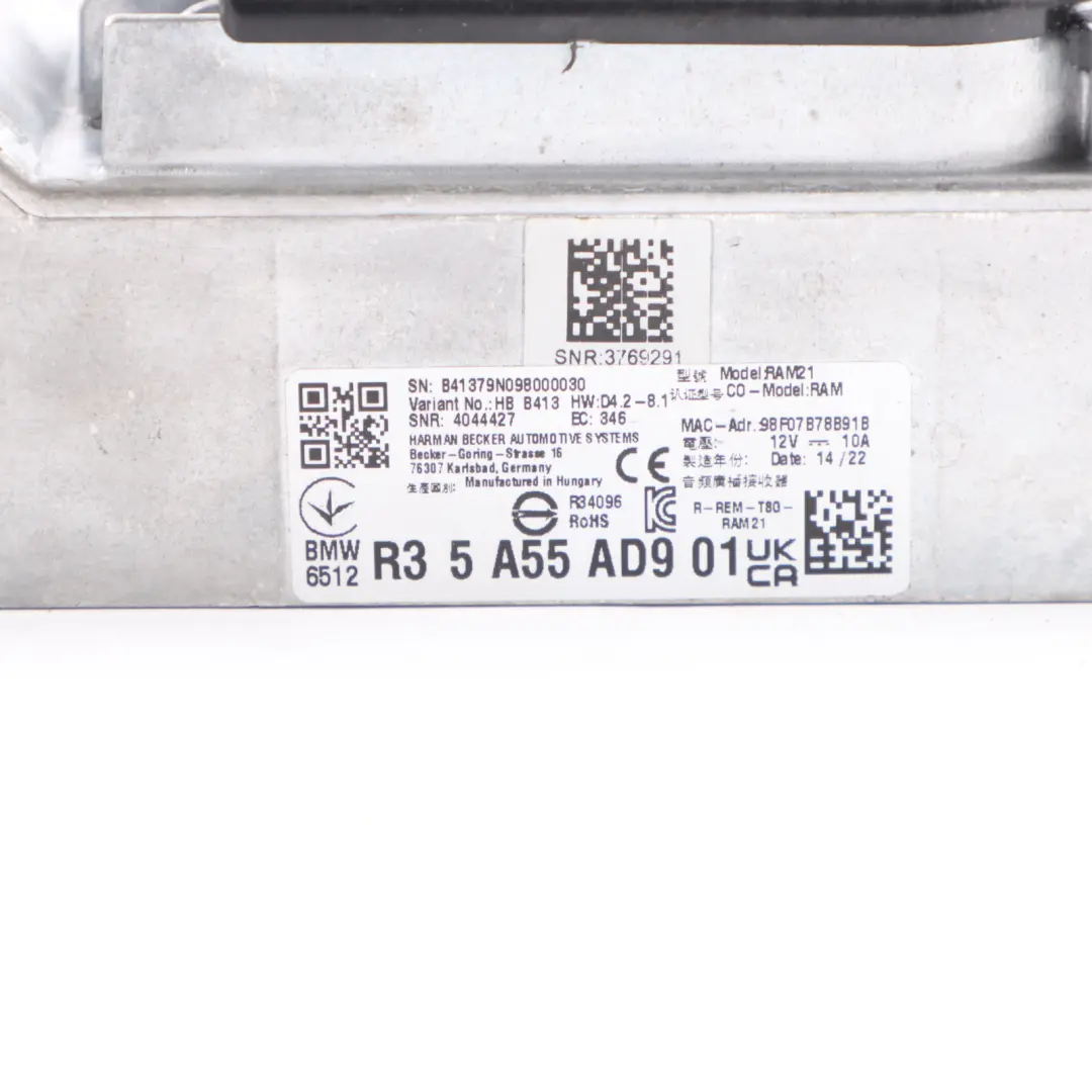 DAB Receiver Module BMW F40 G20 G30 DAB Audio Module Harman Becker to with Part number 5A55AD9 DAB Receiver Module BMW F40 G20 G30 DAB Audio Module Harman Becker - SKU 5A55AD9 - Part number 5A55AD9