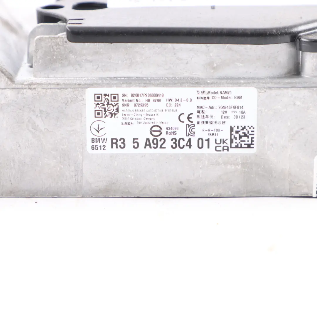 Hifi Audio Amplificador Sonido Módulo RAM para BMW F40 G20 G21 G30 G31 X3 G01 con número de pieza 5A923C4 BMW F40 G20 G21 G30 G31 X3 G01 Hifi Audio Amplificador Sonido Módulo RAM - SKU 5A923C4 - Número de pieza 5A923C4