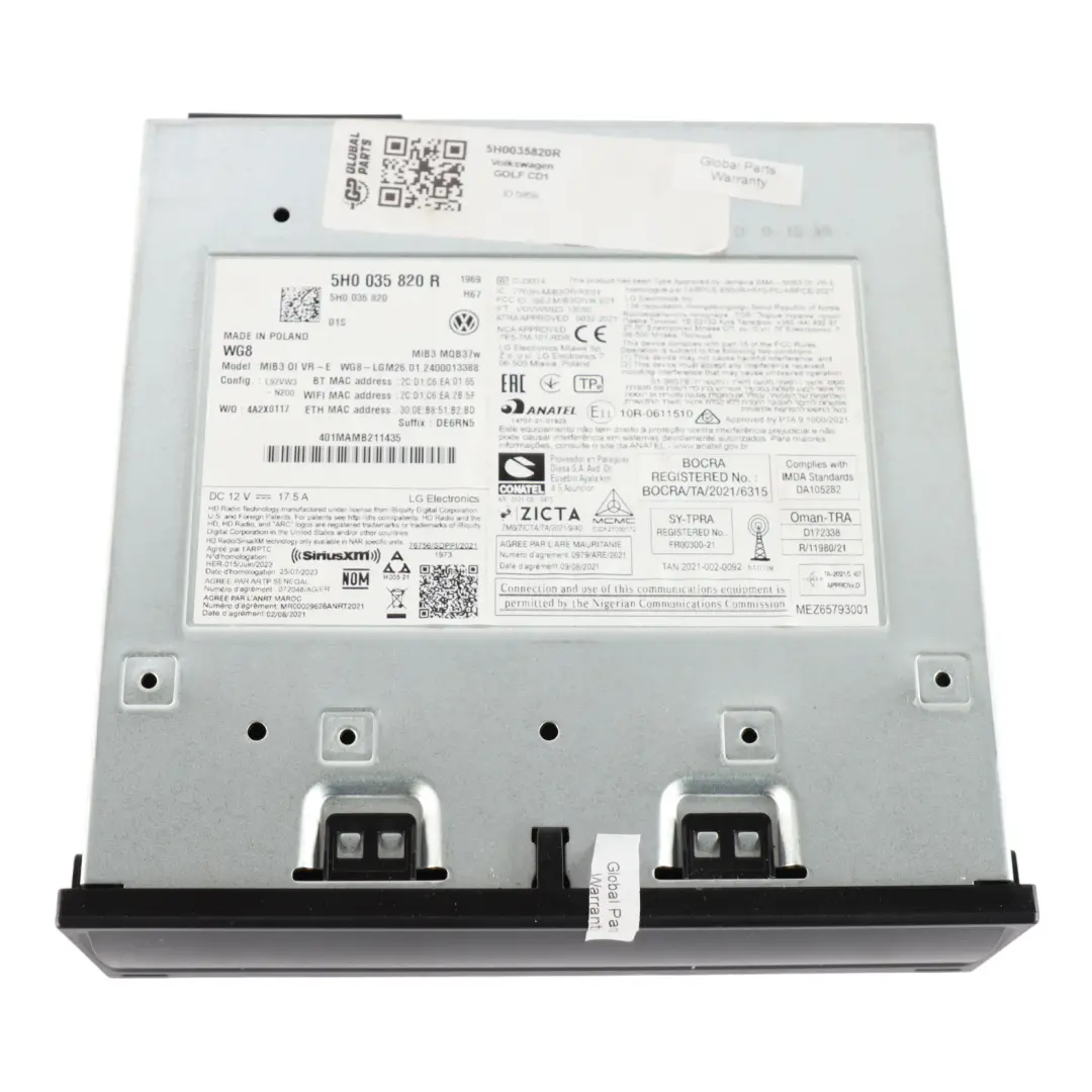 Mk8 CD1 Head Unit Navigation Multimedia Control Unit to Volkswagen Golf with Part number 5H0035820R Volkswagen Golf Mk8 CD1 Head Unit Navigation Multimedia Control Unit - SKU 5H0035820R - Part number 5H0035820R