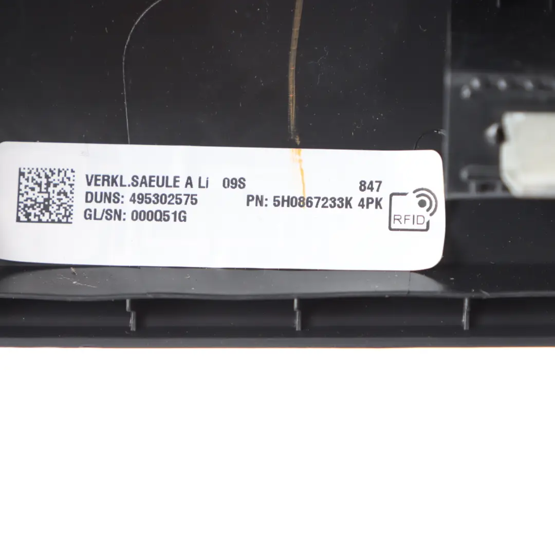 Volkswagen Golf CD1 A-Pillar Column Left N/S Covering Trim Panel - SKU 5H0867233K - Part number 5H0867233K