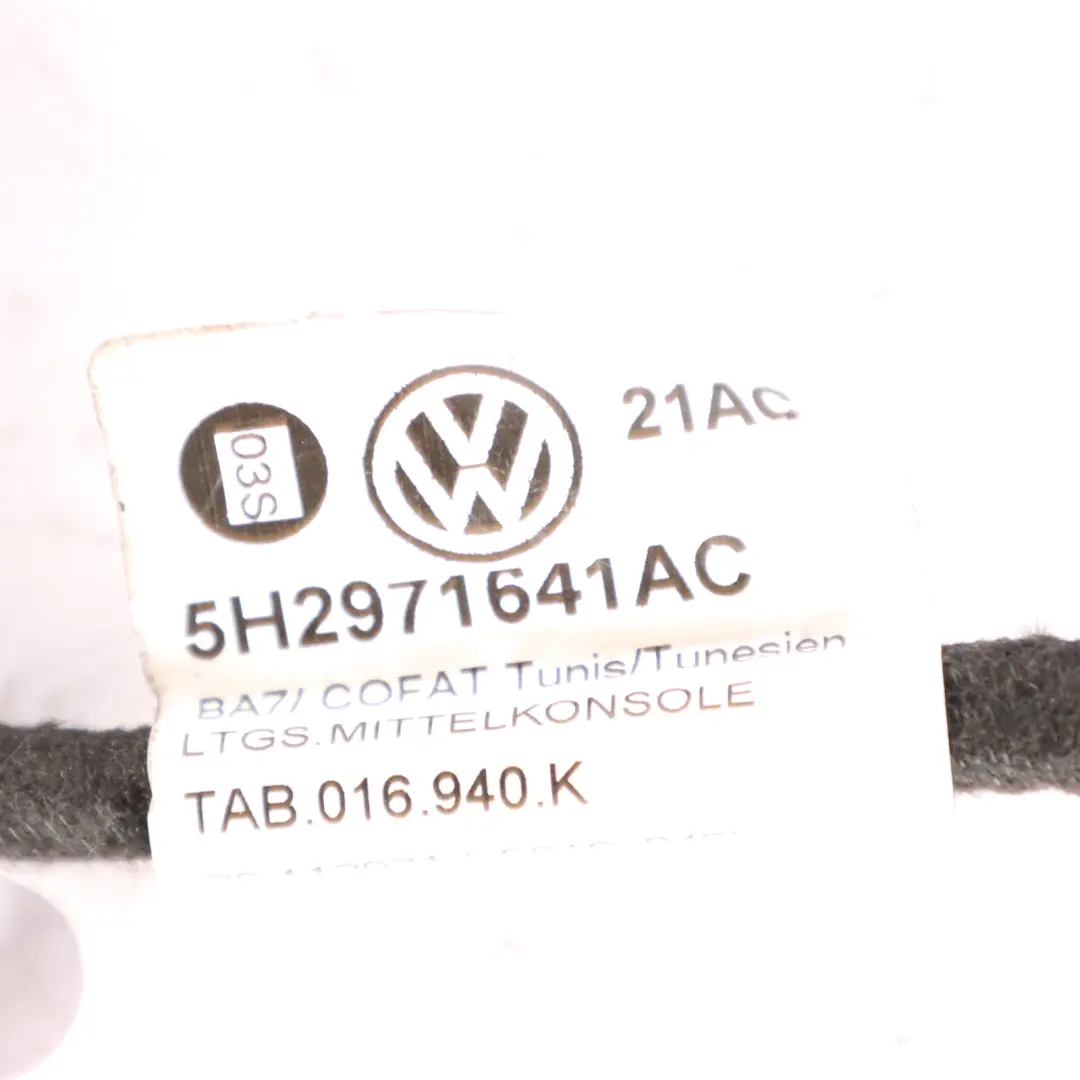 Front Dashboard Console Wiring Loom Harness to Volkswagen Golf CD1 with Part number 5H2971641AC Volkswagen Golf CD1 Front Dashboard Console Wiring Loom Harness - SKU 5H2971641AC - Part number 5H2971641AC