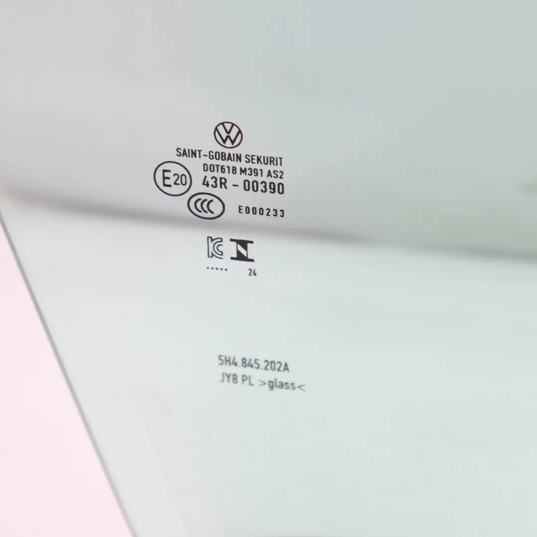 Volkswagen Golf Mk8 Front Right O/S Door Window Green Glass AS2 - SKU 5H4845202A - Part number 5H4845202A
