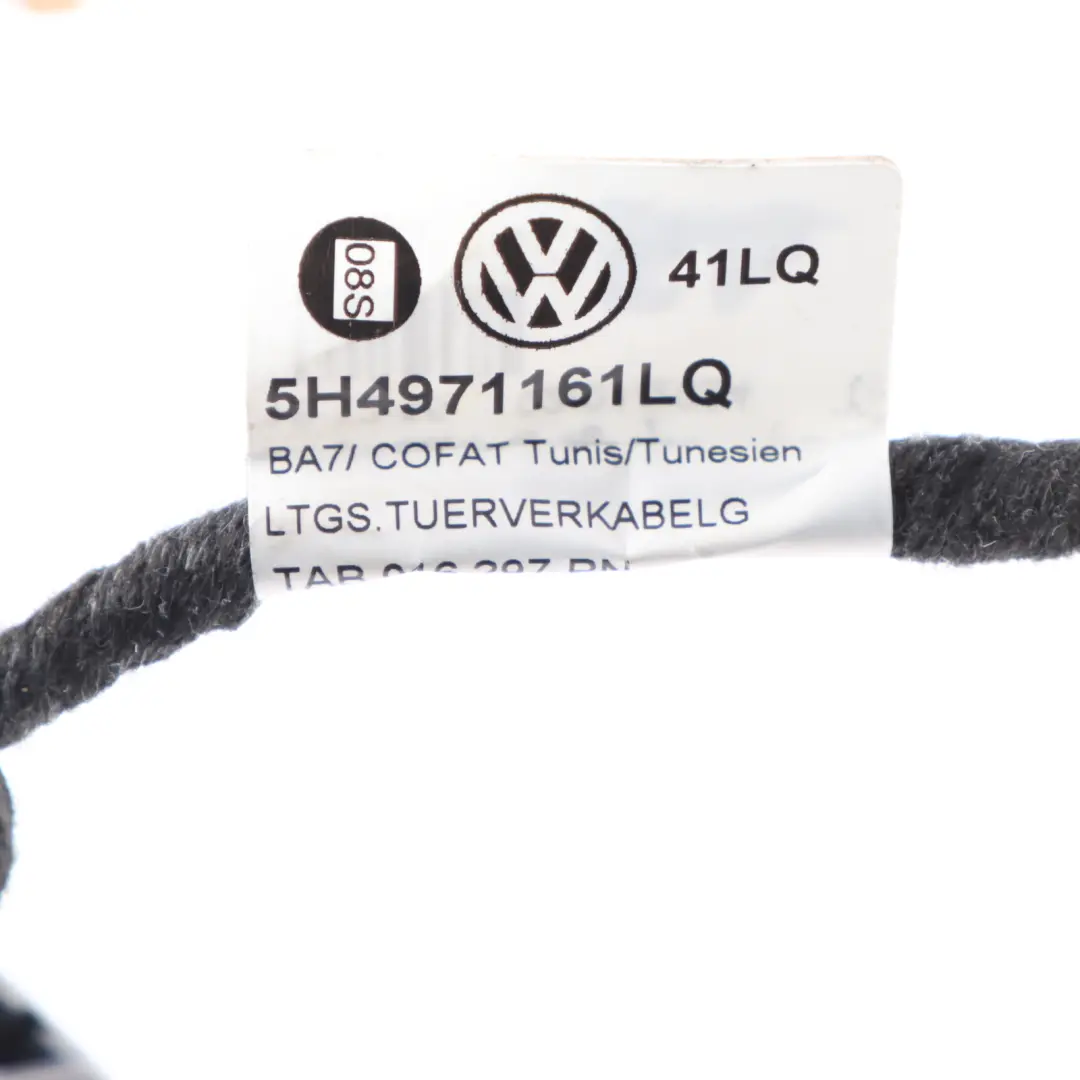 Front Door Left N/S Loom Wiring Cable Harness to VW Volkswagen Golf CD1 with Part number 5H4971161LQ VW Volkswagen Golf CD1 Front Door Left N/S Loom Wiring Cable Harness - SKU 5H4971161LQ - Part number 5H4971161LQ