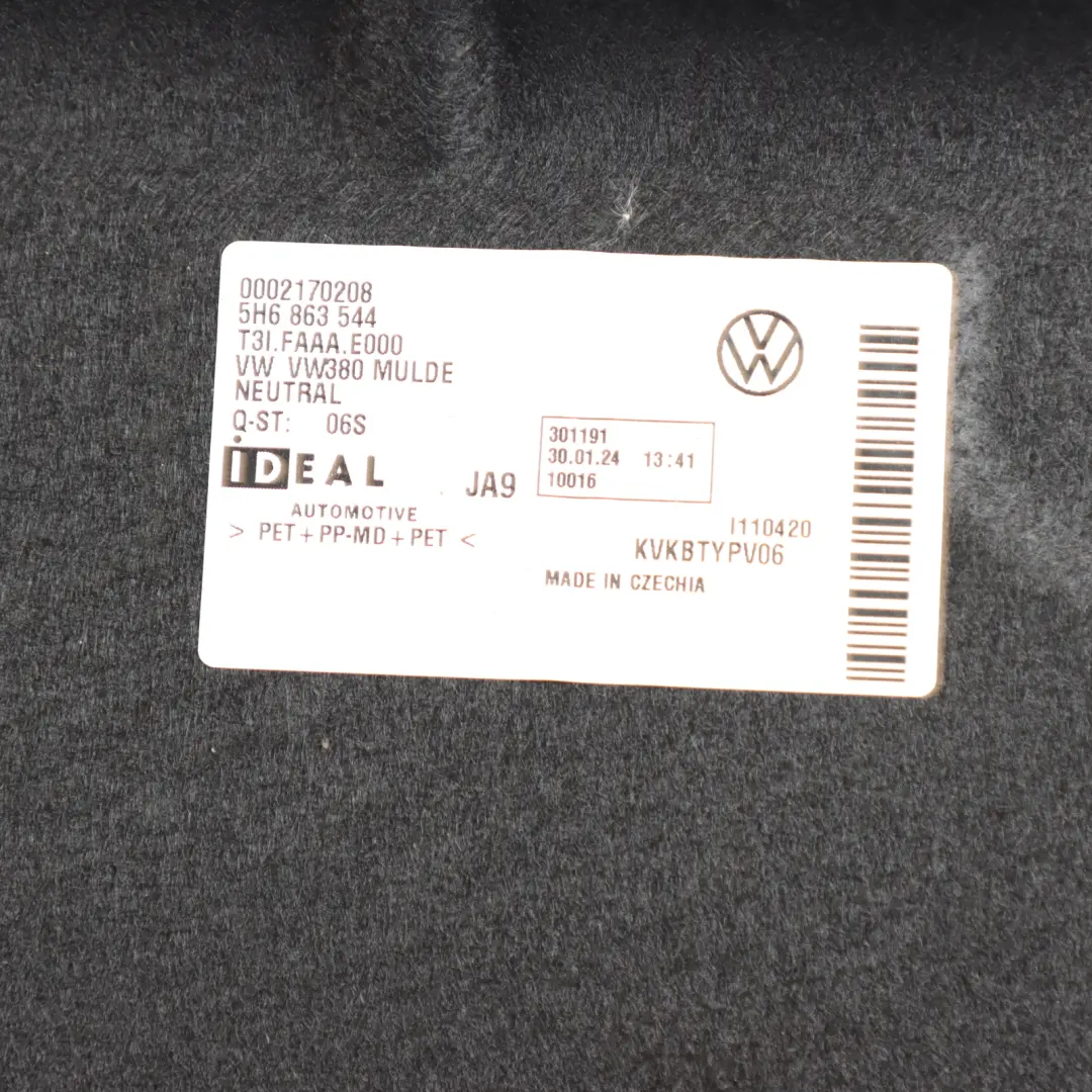 Volkswagen Golf Mk8 Boot Trunk Floor Panel Cover Spare Wheel Liner - SKU 5H6863544 - Part number 5H6863544