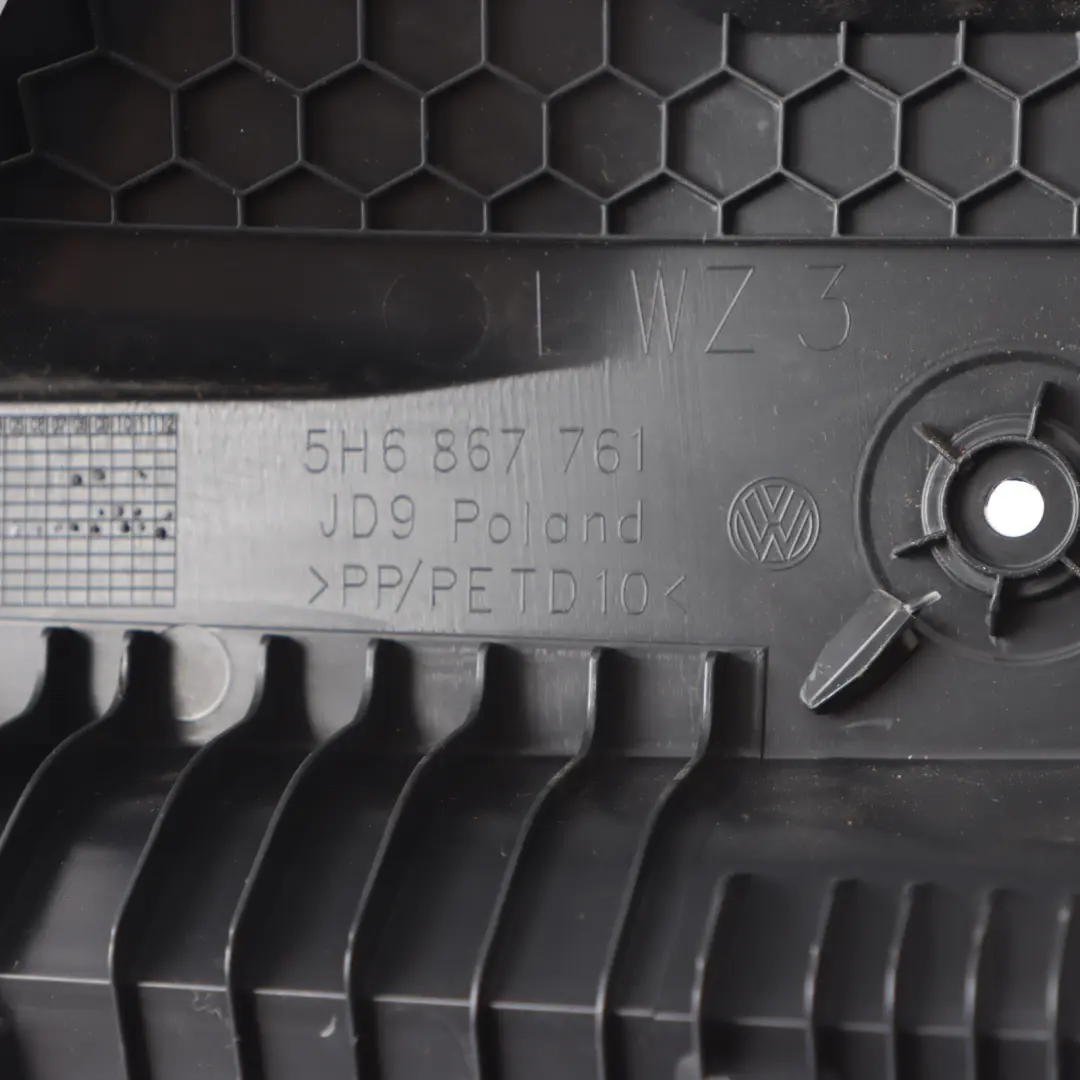 Trunk Boot Side Trim Cover Panel Left N/S Holder Parcel to VW Golf 8 Rear with Part number 5H6867761 VW Golf 8 Rear Trunk Boot Side Trim Cover Panel Left N/S Holder Parcel - SKU 5H6867761 - Part number 5H6867761