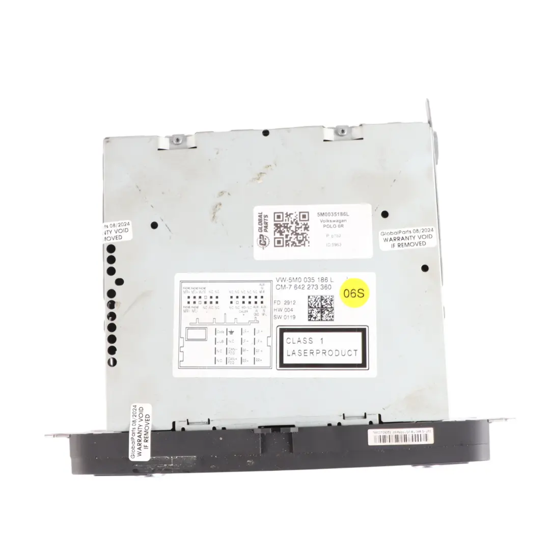 7N Radio Control Auto Head Unit CD Player MP3 VW Volkswagen Sharan - SKU 5M0035186L - Part number 5M0035186L