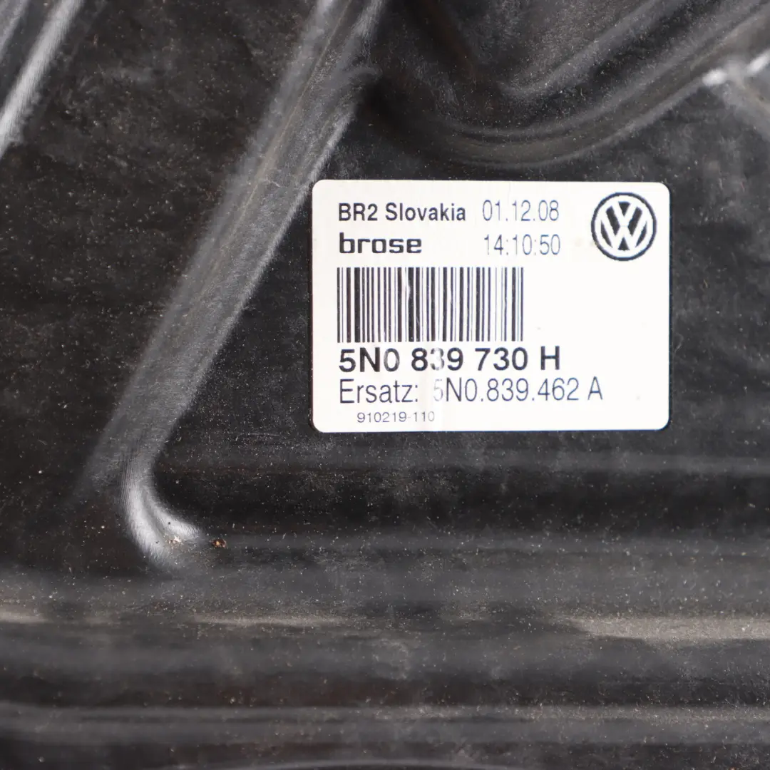 VW Tiguan 5N Alzacristalli Portiera Posteriore Destra Meccanismo Regolatore - SKU 5N0839462A - Numero di parte 5N0839462A