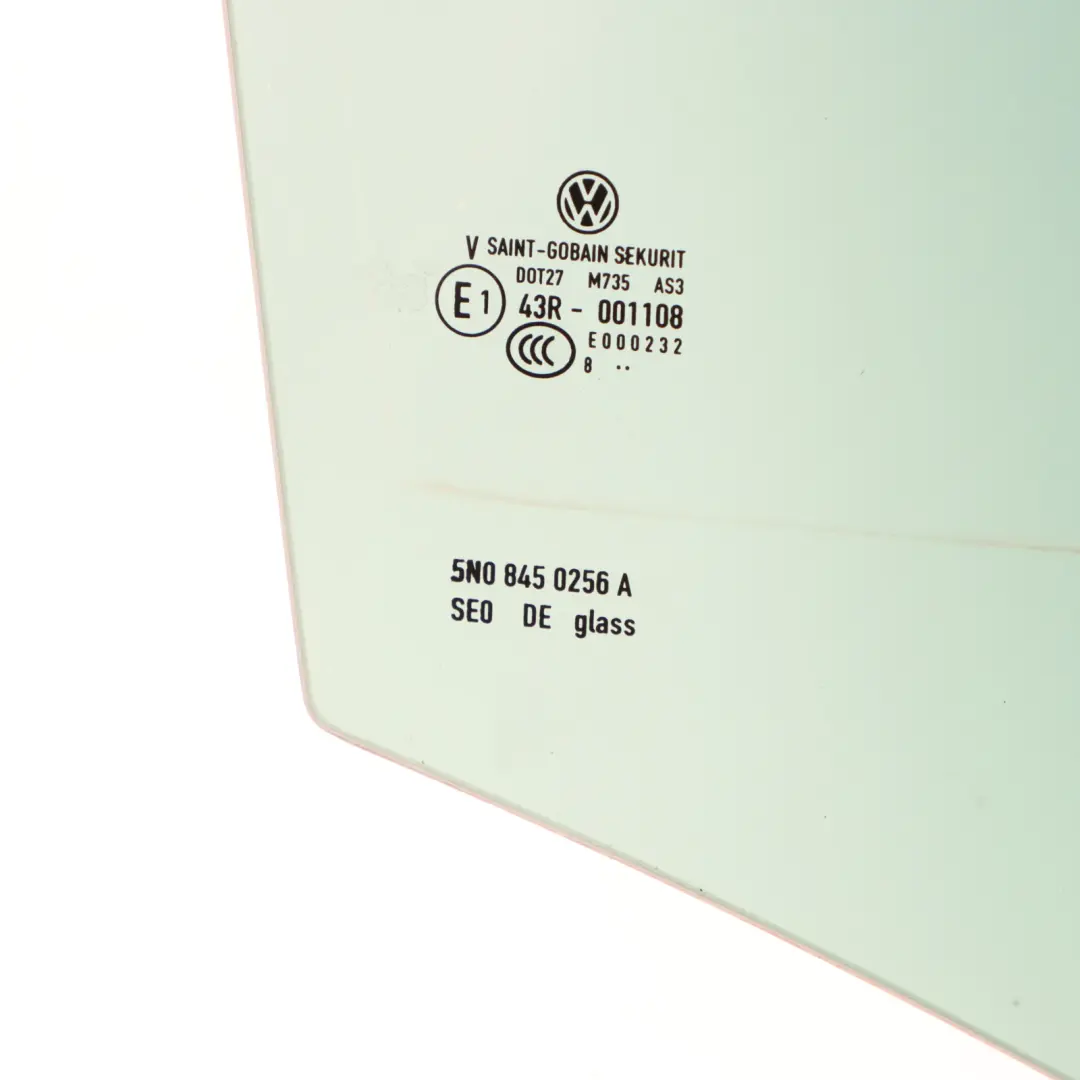 Volkswagen Tiguan 5N Vetro Finestra Porta Posteriore Destra Verde AS3 - SKU 5N0845026A - Numero di parte 5N0845026A