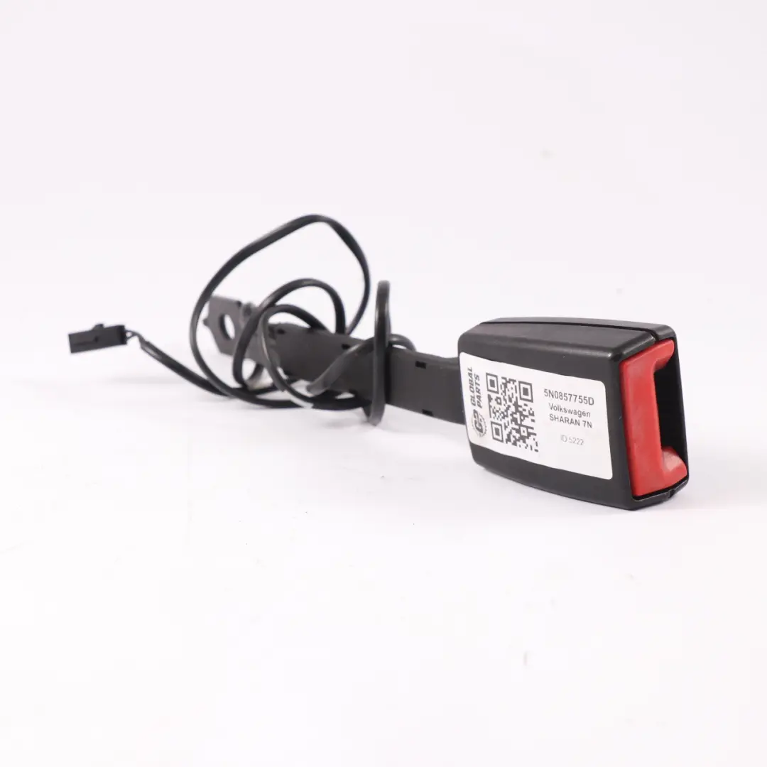 VW Volkswagen Sharan Hebilla cinturón seguridad delantero izquierdo - SKU 5N0857755D - Número de pieza 5N0857755D