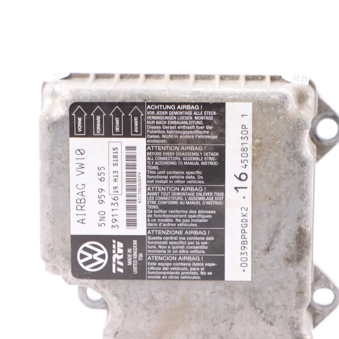 Module Control Unit ECU SRS to VW Volkswagen Tiguan 5N Air with Part number 5N0959655Q VW Volkswagen Tiguan 5N Air Module Control Unit ECU SRS - SKU 5N0959655Q - Part number 5N0959655Q