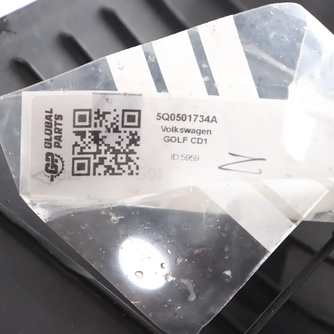 Housing Cover Shield Splash Guard Rear Right O/S to Volkswagen Golf CD1 with Part number 5Q0501734A Volkswagen Golf CD1 Housing Cover Shield Splash Guard Rear Right O/S - SKU 5Q0501734A - Part number 5Q0501734A