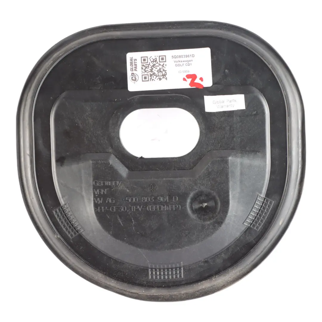 VW Volkswagen Golf CD1 Under Seat Cover Trim Fuel Tank Rubber - SKU 5Q0803961D - Part number 5Q0803961D
