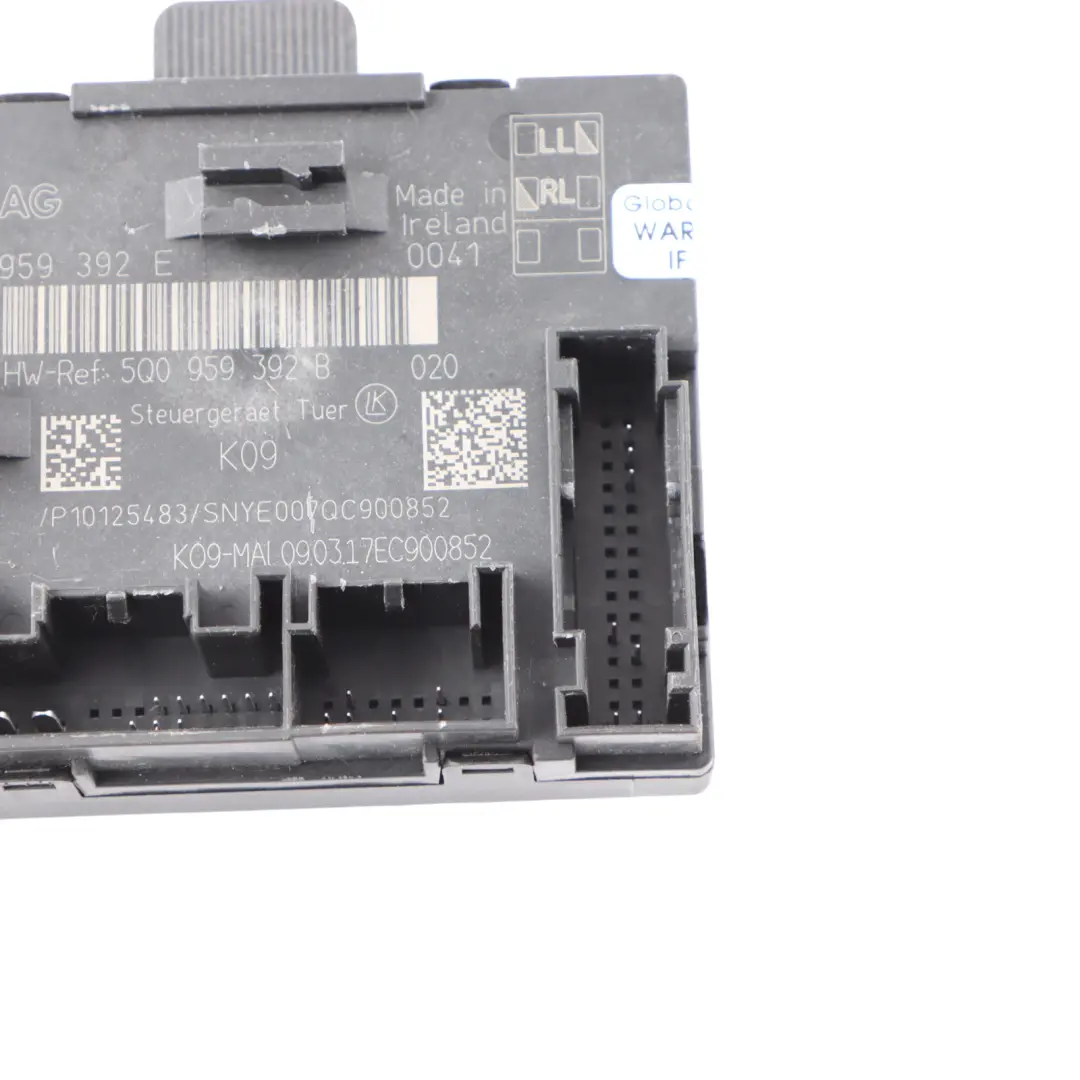 Door Control Module Front Passenger Side Left N/S to Audi A3 S3 8V with Part number 5Q0959392B Audi A3 S3 8V Door Control Module Front Passenger Side Left N/S - SKU 5Q0959392B - Part number 5Q0959392B