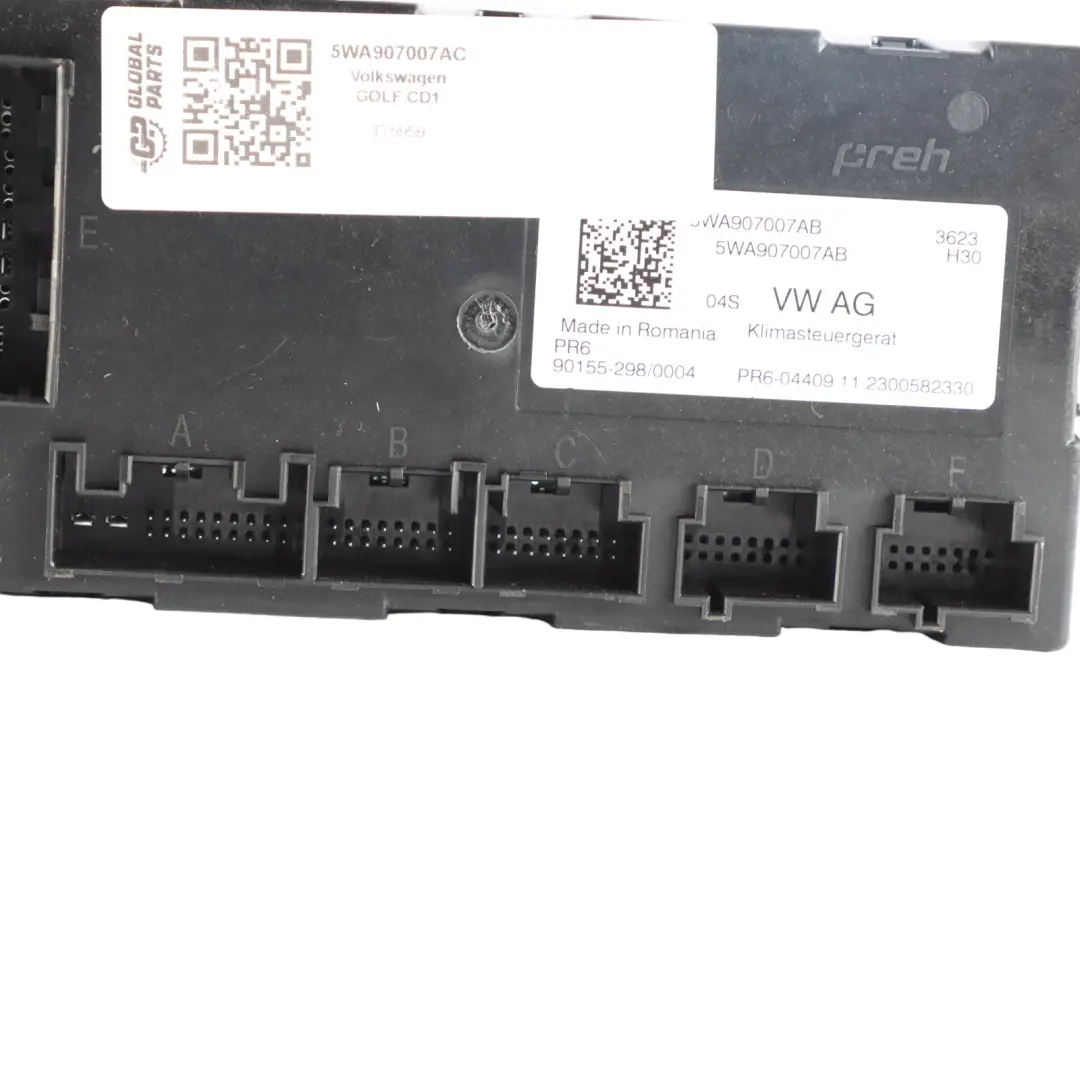 Mk8 Klimaanlage A/C Steuergerät Modul 5WA907007AB für Volkswagen Golf mit Teilenummer 5WA907007AC Volkswagen Golf Mk8 Klimaanlage A/C Steuergerät Modul 5WA907007AB - SKU 5WA907007AC - Teilenummer 5WA907007AC