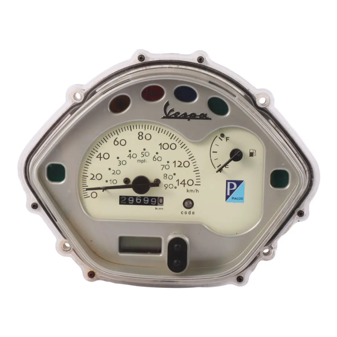 Piaggio 125 GTS Instrument Cluster Speedo Clocks to Vespa with Part number 640097 Vespa Piaggio 125 GTS Instrument Cluster Speedo Clocks - SKU 640097 - Part number 640097