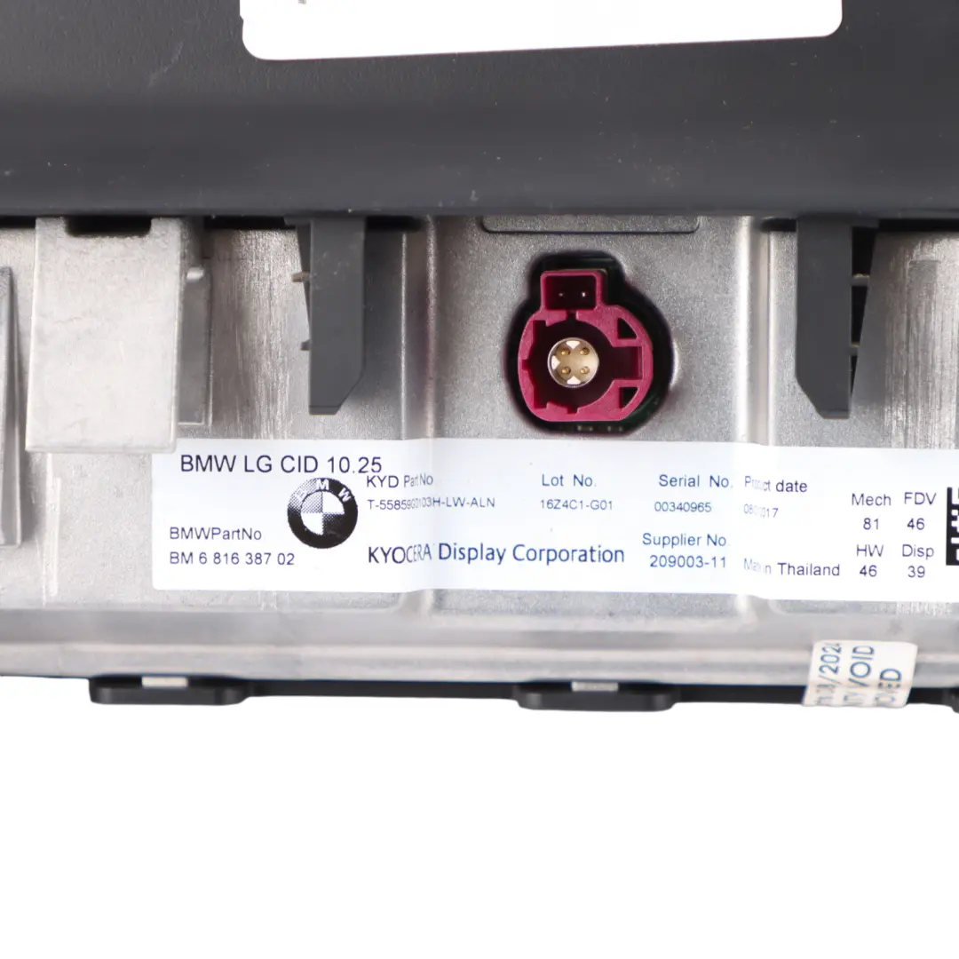 Dashboard Monitor BMW X5 F15 X6 F16 Zentraler Bildschirm 10,25" für mit Teilenummer 6816387 Dashboard Monitor BMW X5 F15 X6 F16 Zentraler Bildschirm 10,25" - SKU 6816387 - Teilenummer 6816387