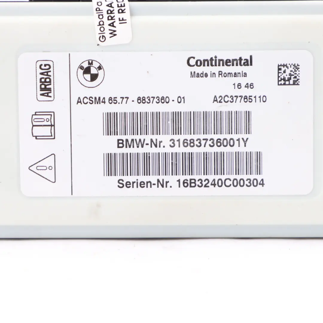 BMW X5 F15 F23 ACSM5 Control Unit Air Bag Module ECU Control Module - SKU 6837360 - Part number 6837360