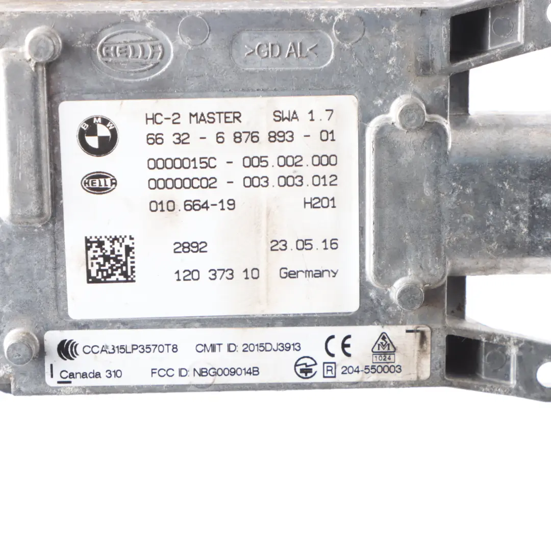 Sensor BMW F82 F80 F34 Lane Change Warning Module Master Rear Right O/S 6 to with Part number 6876893 Sensor BMW F82 F80 F34 Lane Change Warning Module Master Rear Right O/S 6 - SKU 6876893 - Part number 6876893