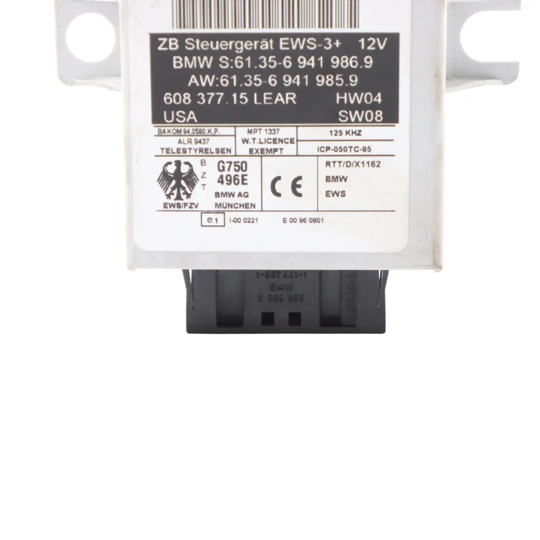 EWS III Central Lock Immobilizer Control Module ECU to BMW R53 with Part number 6941986 BMW R53 EWS III Central Lock Immobilizer Control Module ECU - SKU 6941986-1 - Part number 6941986