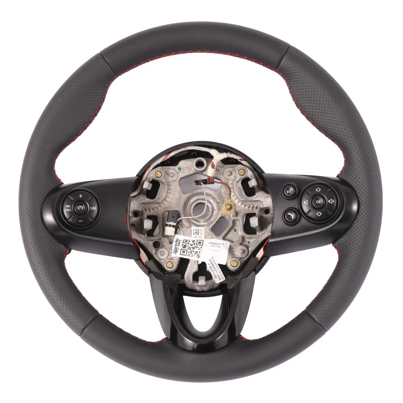 Mini Cooper F54 F55 F56 F60 NOUVEAU Volant Sport en Cuir Noir Filets Rouges