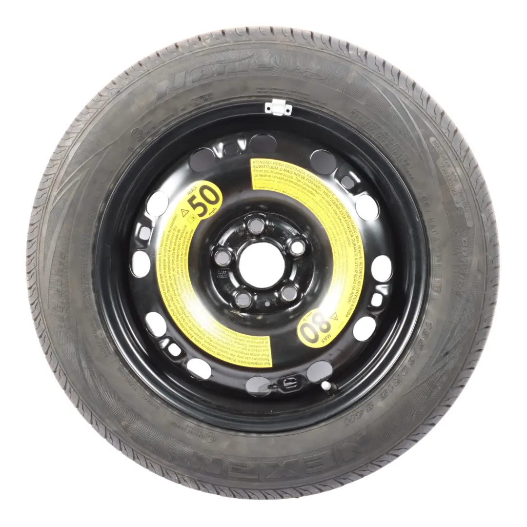 Spare Wheel Steel R15 Tyre Nexen 6J 185/60 to Volkswagen Polo 6R with Part number 6C0601027 Volkswagen Polo 6R Spare Wheel Steel R15 Tyre Nexen 6J 185/60 - SKU 6C0601027 - Part number 6C0601027