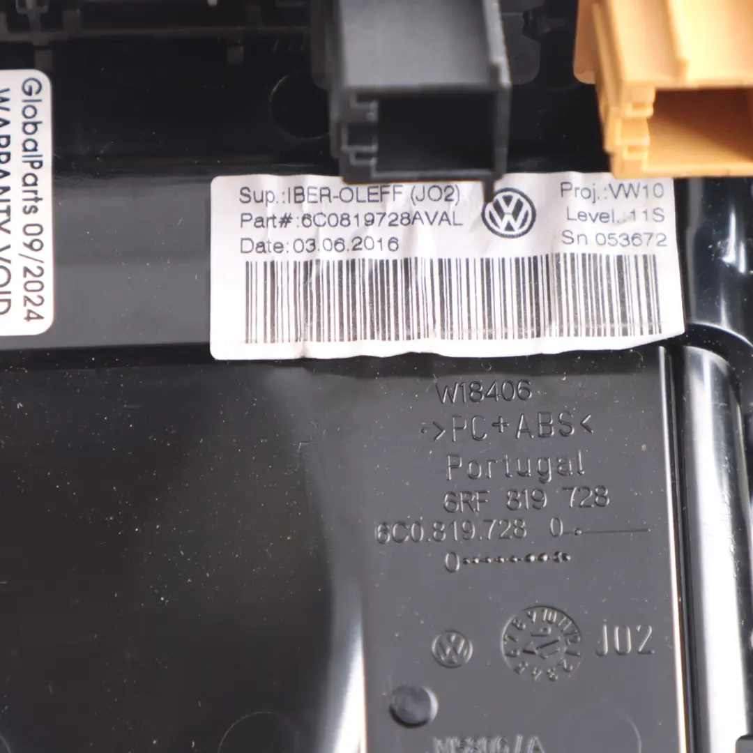 Dashboard Air Vent Heater Centre Trim Panel to Volkswagen VW Polo 6R with Part number 6C0819728A Volkswagen VW Polo 6R Dashboard Air Vent Heater Centre Trim Panel - SKU 6C0819728A - Part number 6C0819728A