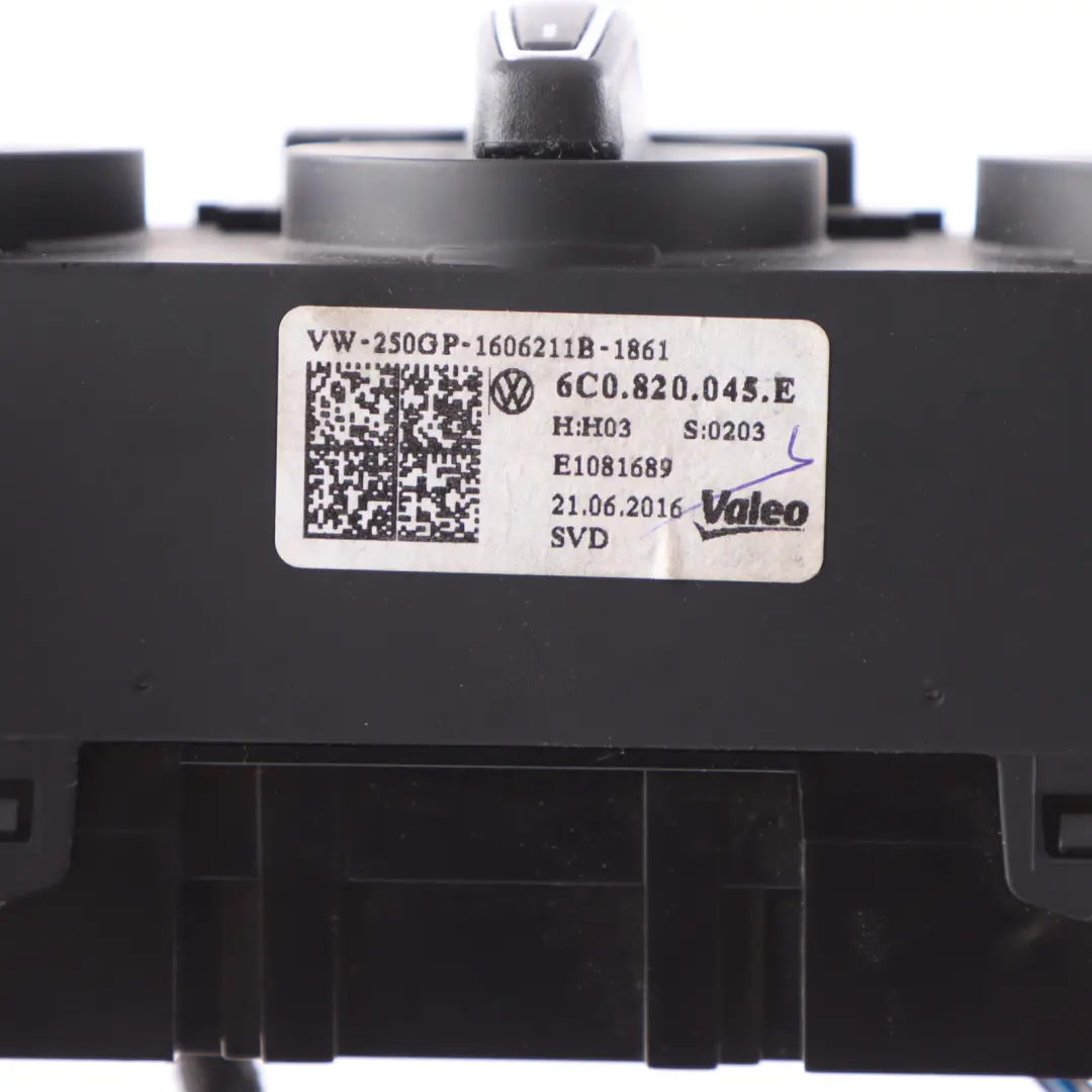 Climate Control Panel A/C Fan Blower Switch to Volkswagen Polo 5 6R with Part number 6C0820045E Volkswagen Polo 5 6R Climate Control Panel A/C Fan Blower Switch - SKU 6C0820045E - Part number 6C0820045E