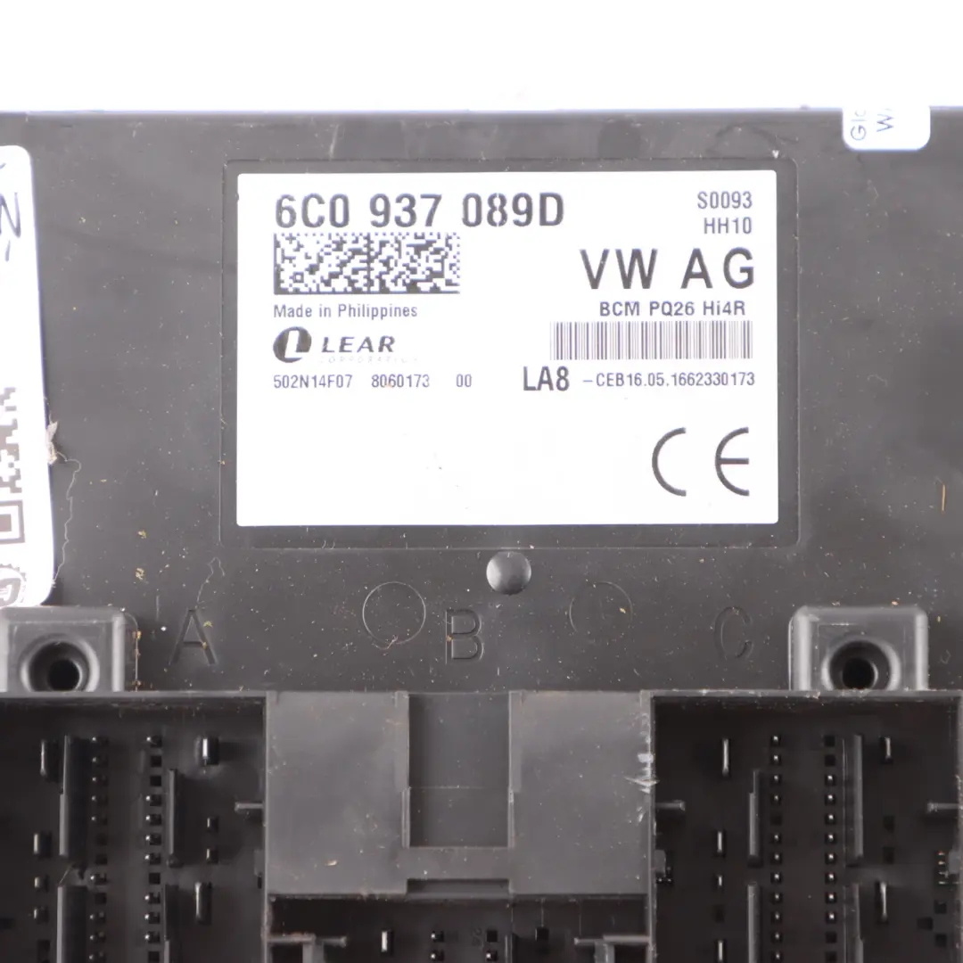 Volkswagen Polo 5 6R 1.2 TSI CJZC Central Body Comfort BCM Module - SKU 6C0937089 - Part number 6C0937089