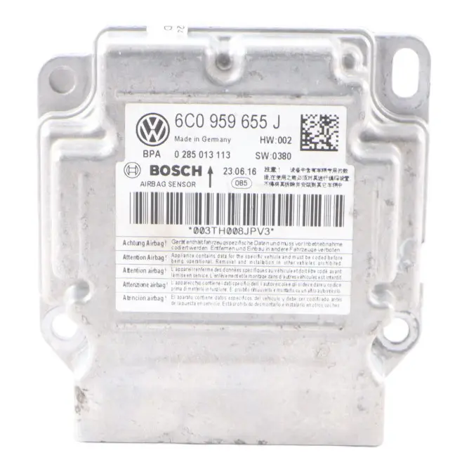 Control Unit VW Volkswagen Polo 6C 6R Air Module Unit ECU SRS Bosch  - SKU 6C0959655 - Part number 6C0959655